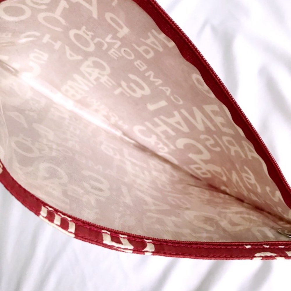 Chanel large clutch makeup cosmetic pouch